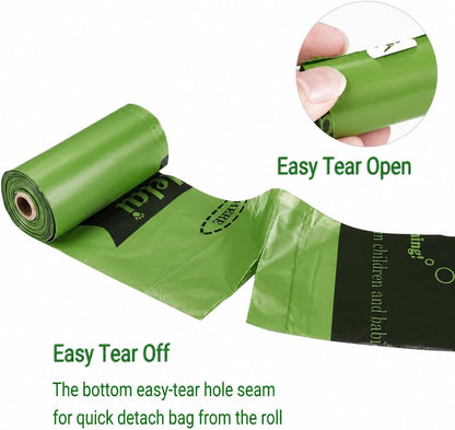 Dog Poop Bag Biodegradable Scented: Leak Proof Dog Waste Bags with 1 Dispenser, 18 Rolls Refills Poop Bags -450 Counts